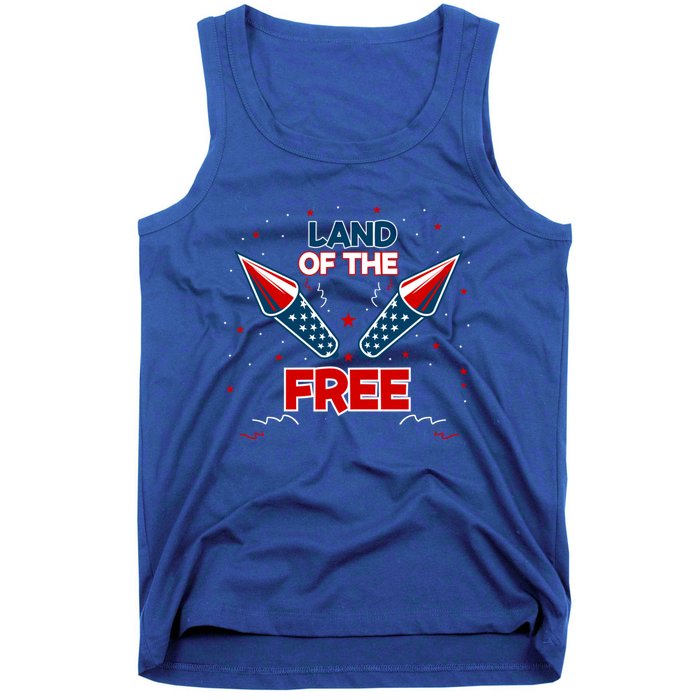 4h Of July Fireworks Patriotic American Land Of The Free Meaningful Gift Tank Top