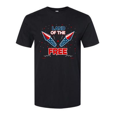 4h Of July Fireworks Patriotic American Land Of The Free Meaningful Gift Softstyle CVC T-Shirt