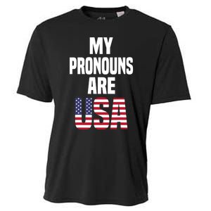 4th Of July Funny My Pronouns Are USA Cooling Performance Crew T-Shirt