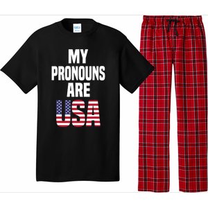 4th Of July Funny My Pronouns Are USA Pajama Set