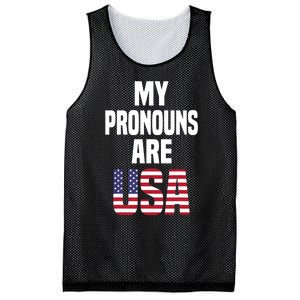 4th Of July Funny My Pronouns Are USA Mesh Reversible Basketball Jersey Tank