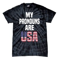 4th Of July Funny My Pronouns Are USA Tie-Dye T-Shirt