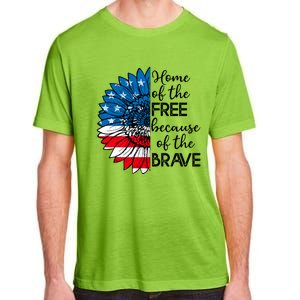 4th Of July Sunflower Home Of The Free Because Of The Brave Gift Adult ChromaSoft Performance T-Shirt