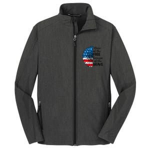 4th Of July Sunflower Home Of The Free Because Of The Brave Gift Core Soft Shell Jacket