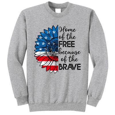 4th Of July Sunflower Home Of The Free Because Of The Brave Gift Sweatshirt