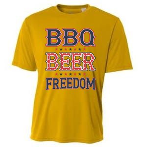 4th Of July Patriotic Usa American Flag Bbq Beer Freedom Gift Cooling Performance Crew T-Shirt