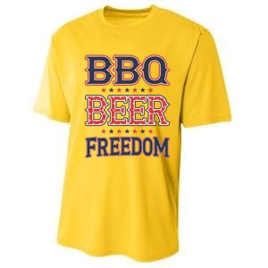 4th Of July Patriotic Usa American Flag Bbq Beer Freedom Gift Performance Sprint T-Shirt