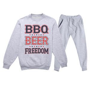 4th Of July Patriotic Usa American Flag Bbq Beer Freedom Gift Premium Crewneck Sweatsuit Set