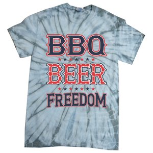 4th Of July Patriotic Usa American Flag Bbq Beer Freedom Gift Tie-Dye T-Shirt