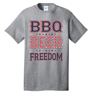 4th Of July Patriotic Usa American Flag Bbq Beer Freedom Gift Tall T-Shirt