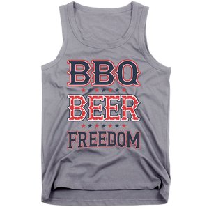 4th Of July Patriotic Usa American Flag Bbq Beer Freedom Gift Tank Top