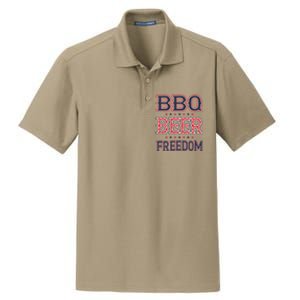 4th Of July Patriotic Usa American Flag Bbq Beer Freedom Gift Dry Zone Grid Polo