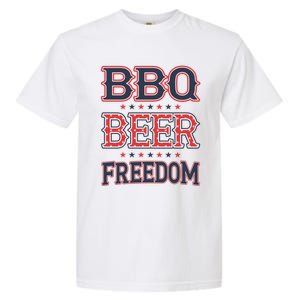 4th Of July Patriotic Usa American Flag Bbq Beer Freedom Gift Garment-Dyed Heavyweight T-Shirt