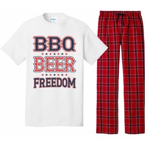 4th Of July Patriotic Usa American Flag Bbq Beer Freedom Gift Pajama Set