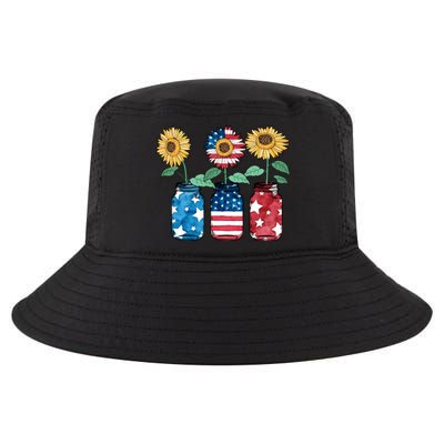 4th Of July America Sunflower Flag Independence Day Funny Gift Cool Comfort Performance Bucket Hat