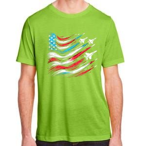 4th Of July Jet American Flag Patriotic Usa Adult ChromaSoft Performance T-Shirt