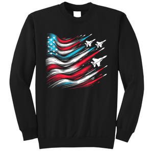 4th Of July Jet American Flag Patriotic Usa Sweatshirt