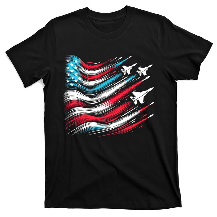 4th Of July Jet American Flag Patriotic Usa T-Shirt