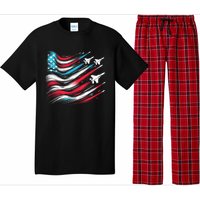 4th Of July Jet American Flag Patriotic Usa Pajama Set