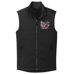 4th Of July Jet American Flag Patriotic Usa Collective Smooth Fleece Vest