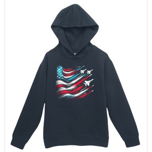 4th Of July Jet American Flag Patriotic Usa Urban Pullover Hoodie