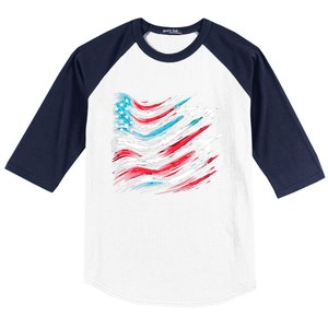 4th Of July Jet American Flag Patriotic Usa Baseball Sleeve Shirt