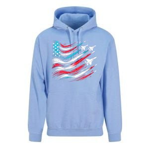 4th Of July Jet American Flag Patriotic Usa Unisex Surf Hoodie