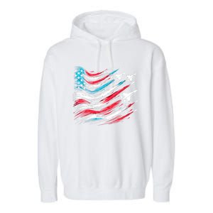 4th Of July Jet American Flag Patriotic Usa Garment-Dyed Fleece Hoodie