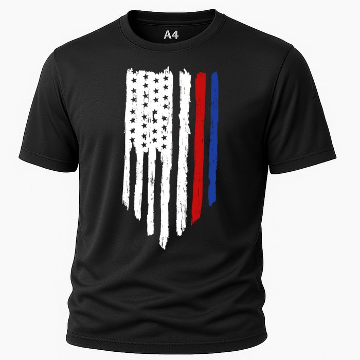 4th Of July Independence Day USA American Flag Cooling Performance Crew T-Shirt