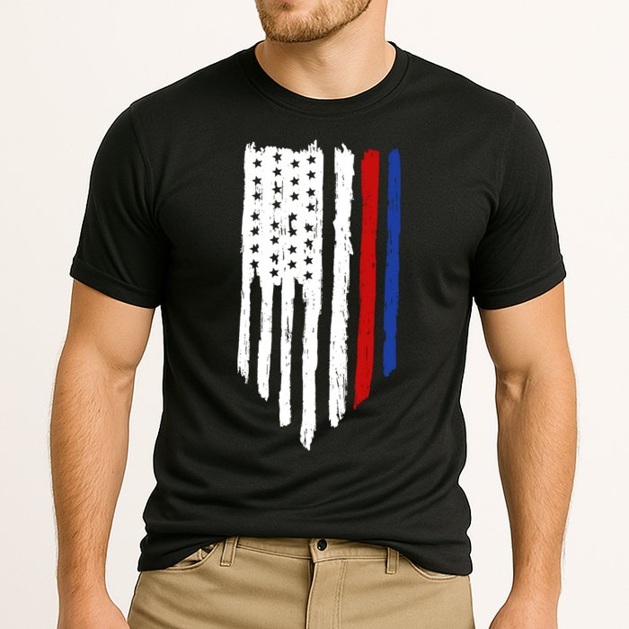 4th Of July Independence Day USA American Flag Cooling Performance Crew T-Shirt