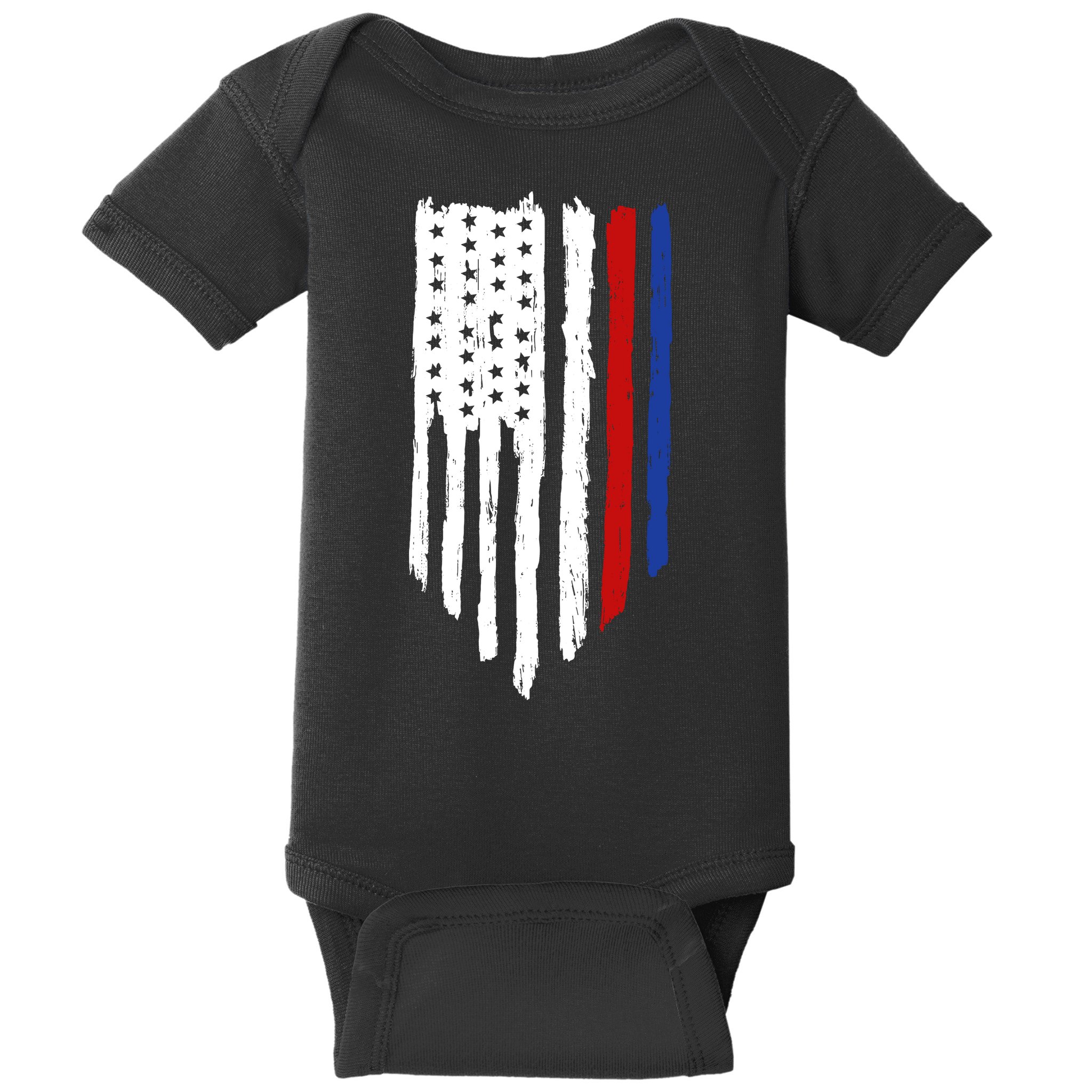 4th Of July Independence Day USA American Flag Baby Bodysuit