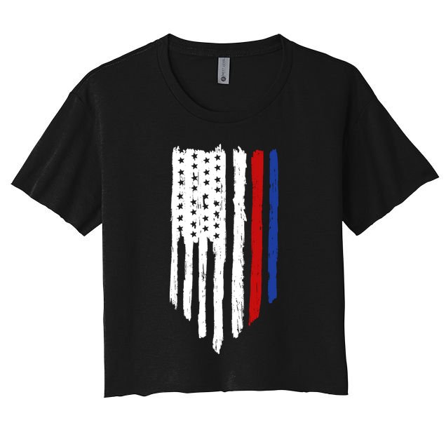 4th Of July Independence Day USA American Flag Crop Top