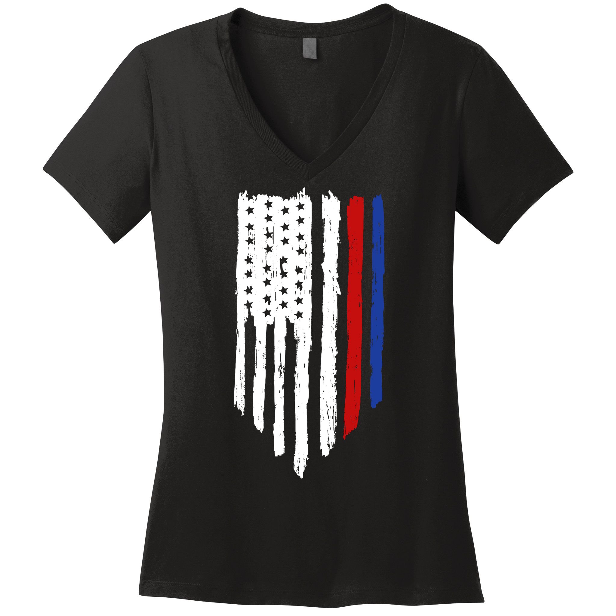 4th Of July Independence Day USA American Flag Women's V-Neck T-Shirt