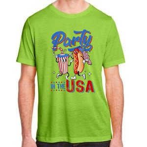 4th Of July Food Party In The USA Funny Hot Dog Lover Shirt Adult ChromaSoft Performance T-Shirt