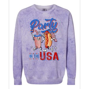 4th Of July Food Party In The USA Funny Hot Dog Lover Shirt Colorblast Crewneck Sweatshirt