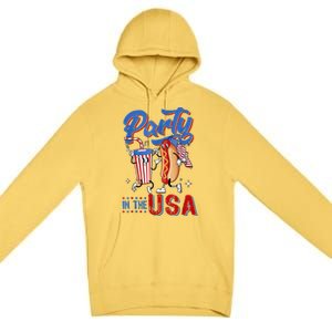 4th Of July Food Party In The USA Funny Hot Dog Lover Shirt Premium Pullover Hoodie