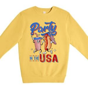 4th Of July Food Party In The USA Funny Hot Dog Lover Shirt Premium Crewneck Sweatshirt