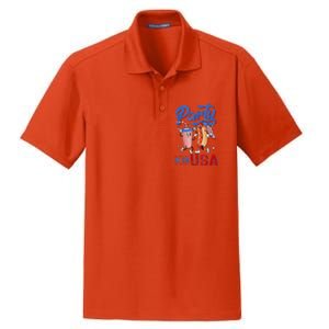 4th Of July Food Party In The USA Funny Hot Dog Lover Shirt Dry Zone Grid Polo