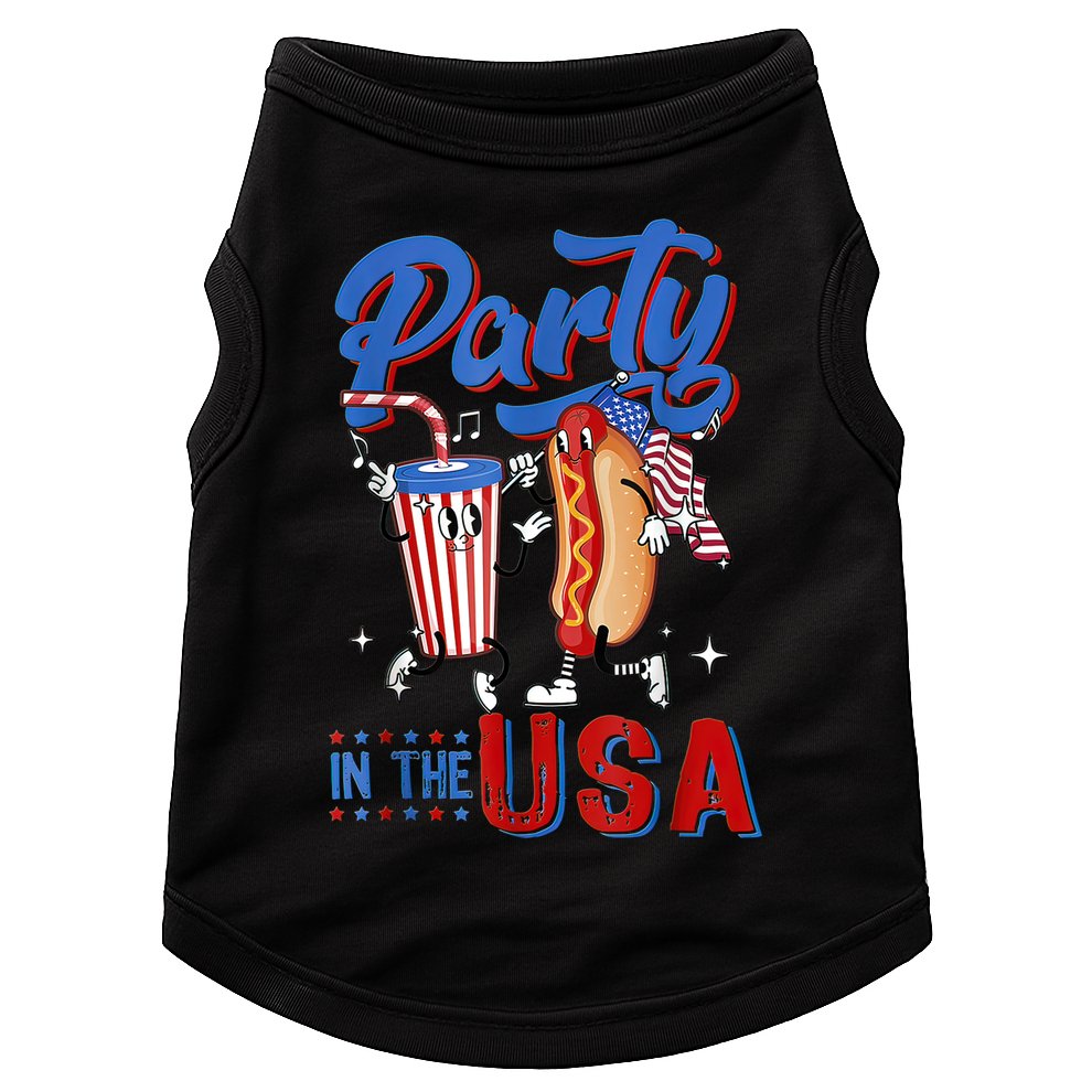 4th Of July Food Party In The USA Funny Hot Dog Lover Shirt Doggie Tank