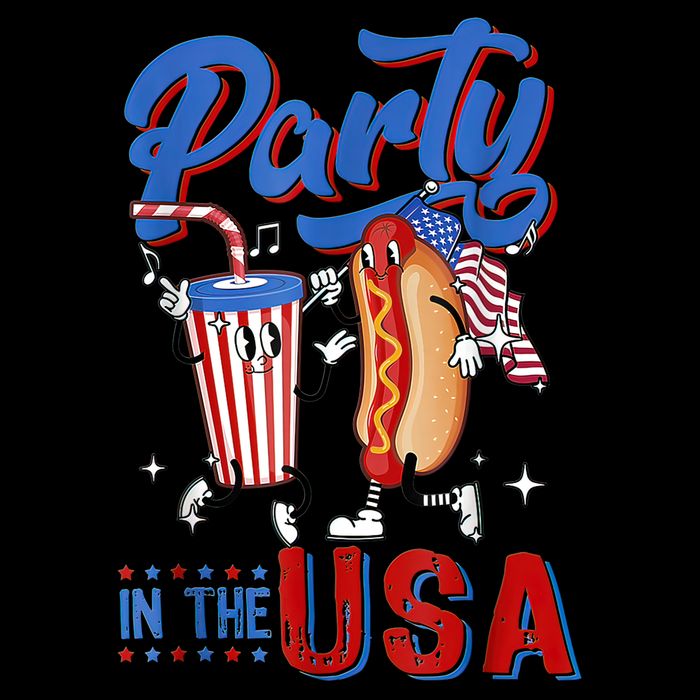 4th Of July Food Party In The USA Funny Hot Dog Lover Shirt Doggie Tank