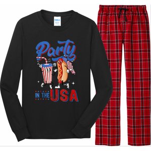 4th Of July Food Party In The USA Funny Hot Dog Lover Shirt Long Sleeve Pajama Set