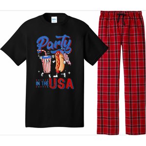 4th Of July Food Party In The USA Funny Hot Dog Lover Shirt Pajama Set