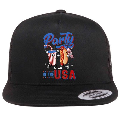 4th Of July Food Party In The USA Funny Hot Dog Lover Shirt Flatbill Hat