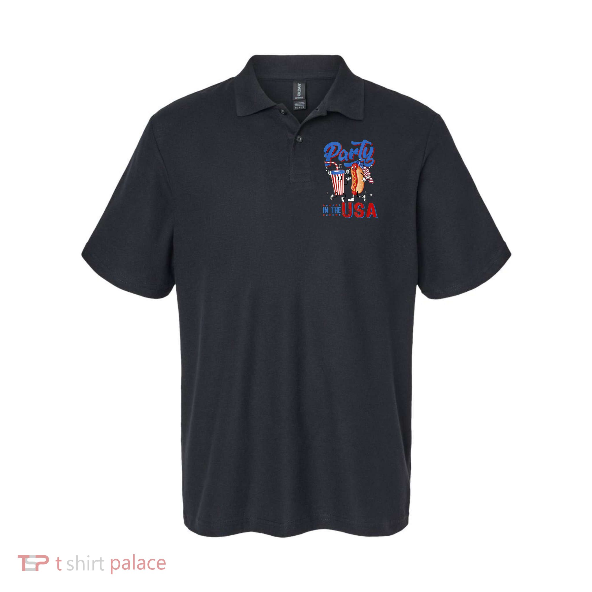 4th Of July Food Party In The USA Funny Hot Dog Lover Shirt Polo