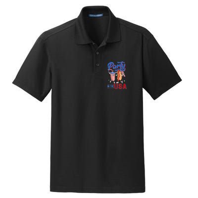 4th Of July Food Party In The USA Funny Hot Dog Lover Shirt Dry Zone Grid Polo