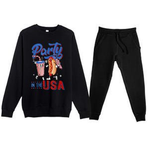 4th Of July Food Party In The USA Funny Hot Dog Lover Shirt Premium Crewneck Sweatsuit Set