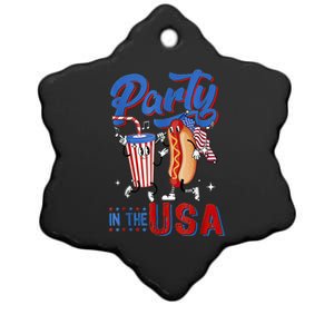 4th Of July Food Party In The USA Funny Hot Dog Lover Shirt Ceramic Star Ornament