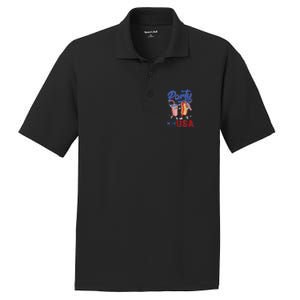 4th Of July Food Party In The USA Funny Hot Dog Lover Shirt PosiCharge RacerMesh Polo