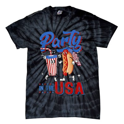 4th Of July Food Party In The USA Funny Hot Dog Lover Shirt Tie-Dye T-Shirt