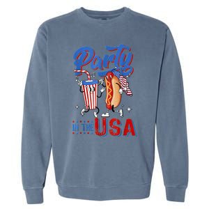 4th Of July Food Party In The USA Funny Hot Dog Lover Shirt Garment-Dyed Sweatshirt